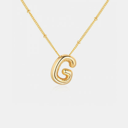 PREORDER Gold-Plated Bubble Initial Necklace