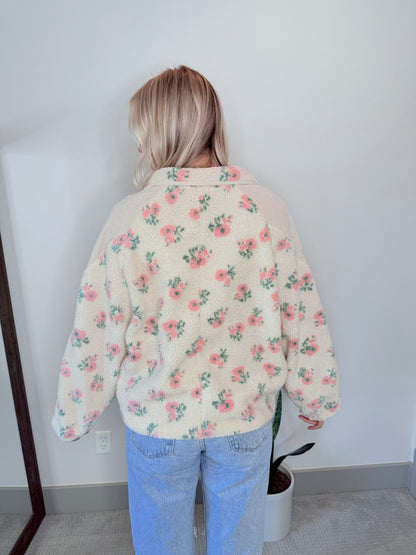 falling for floral oversized pullover