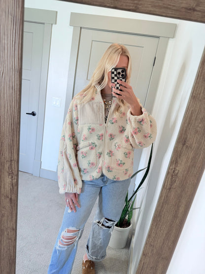 falling for floral oversized pullover