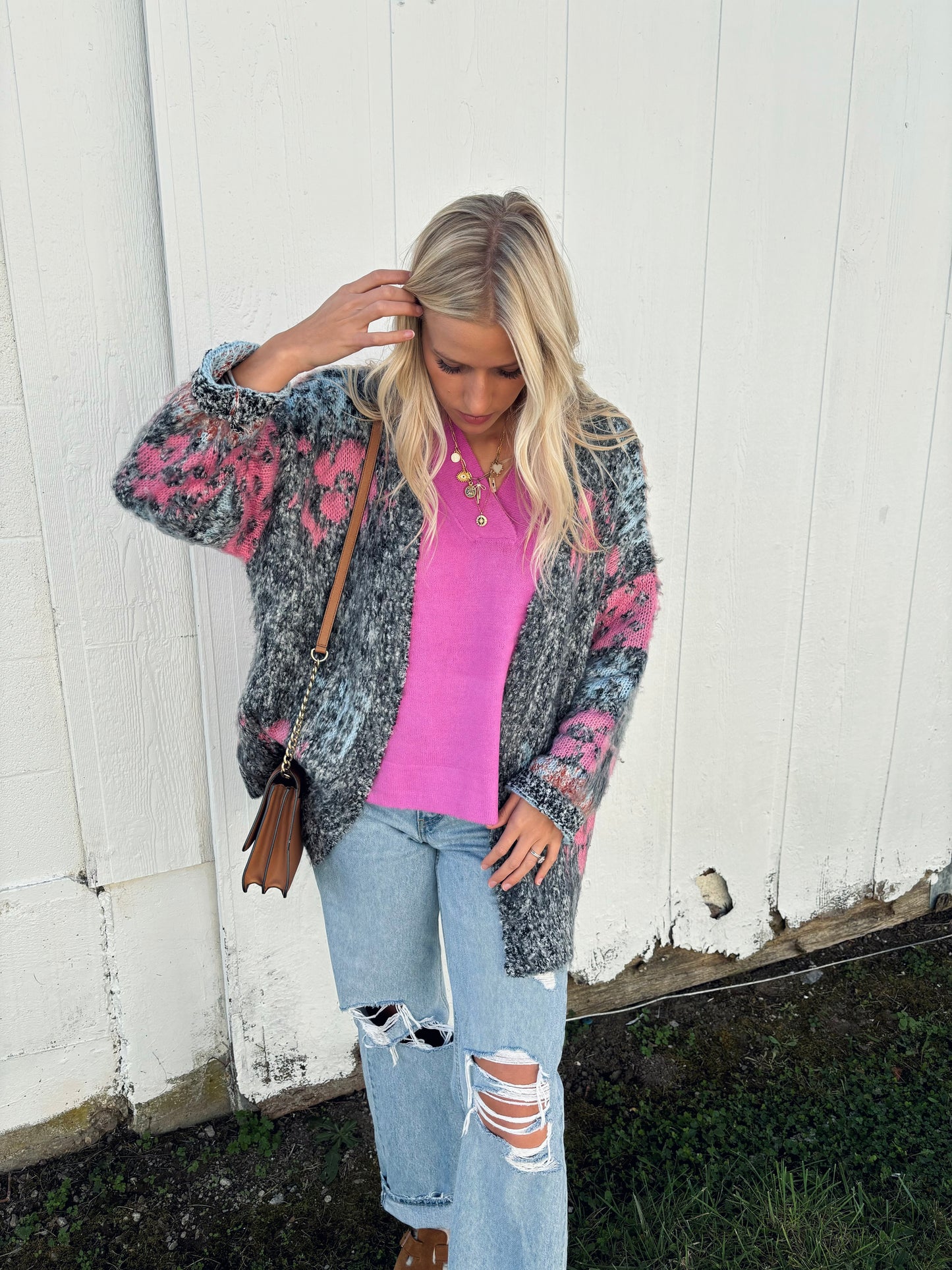 tasha oversized fuzzy cardigan