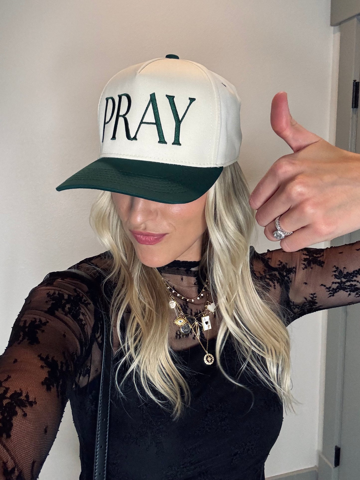 pray hat green