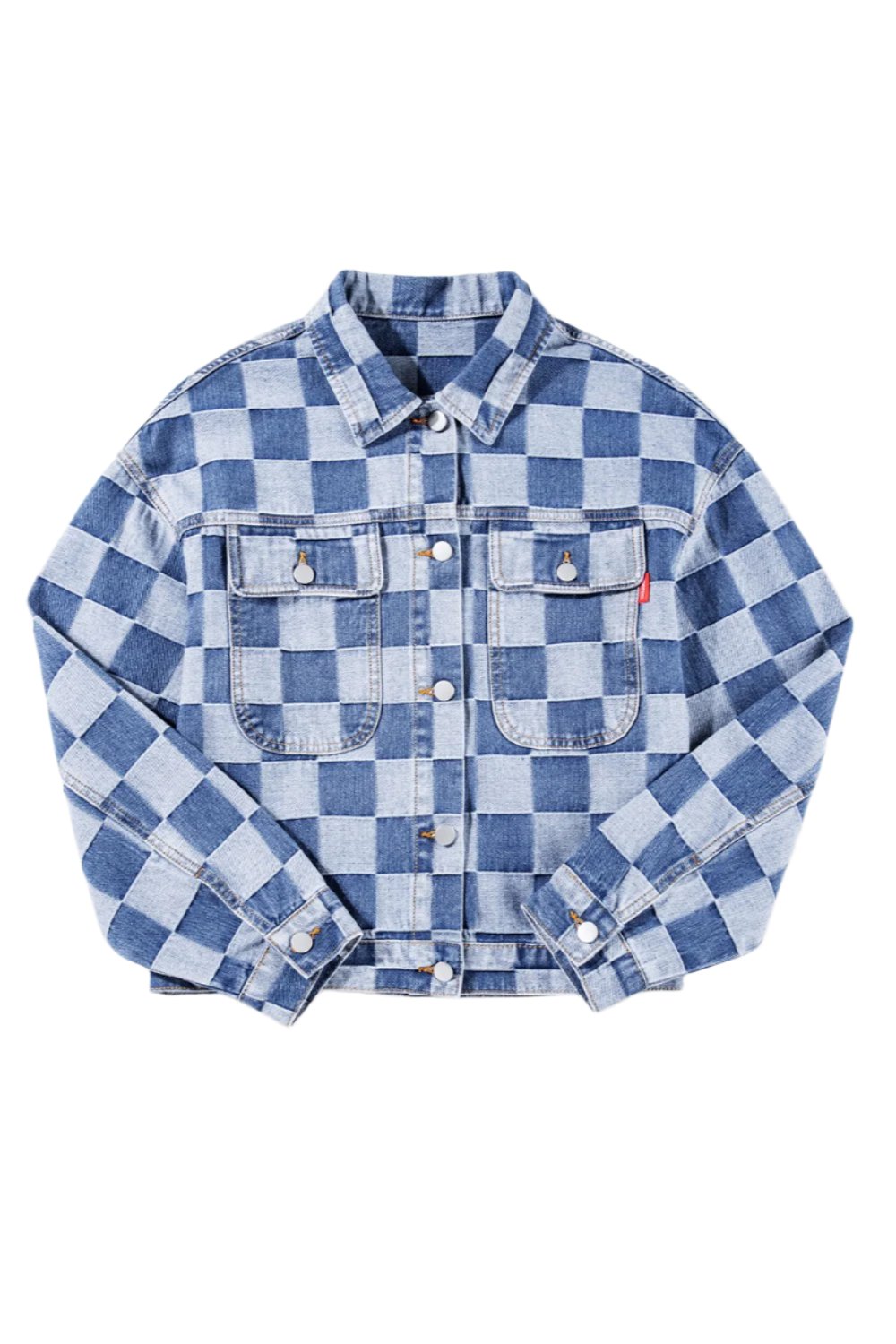 PREORDER - checkered denim jacket