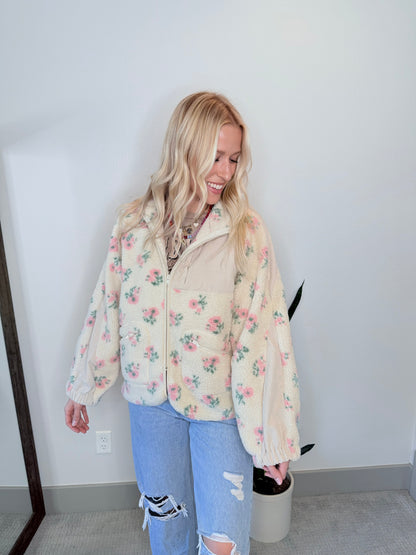 falling for floral oversized pullover