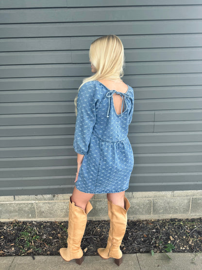 PREORDER- halli mini denim dress