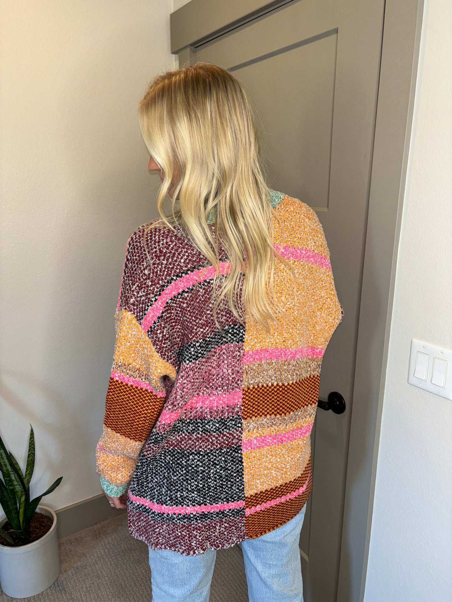 colorful oversized cardigan