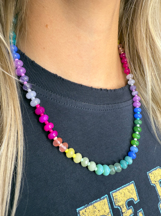 gemstone handmade necklace - rainbow