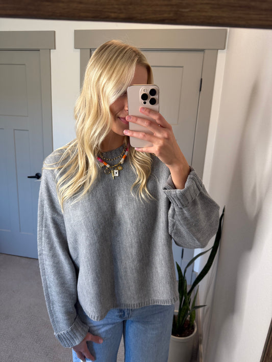 ellie girl sweater - gray