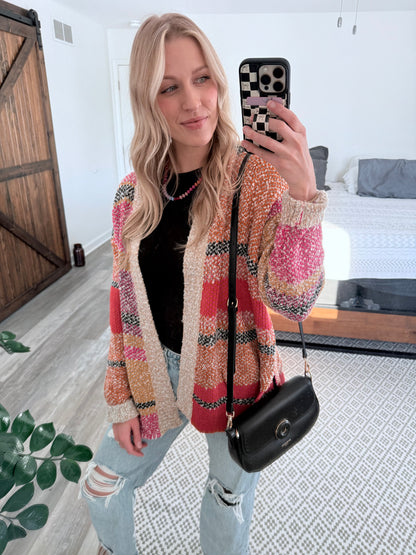 colorful oversized cardigan