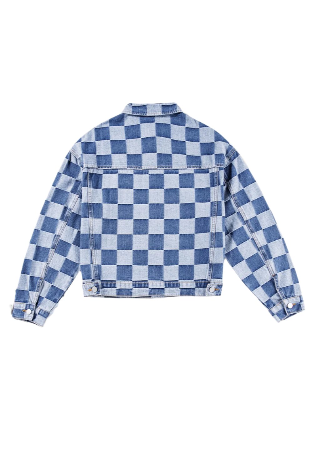 PREORDER - checkered denim jacket