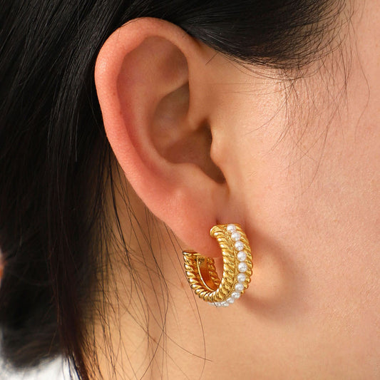 pearl hoop earrings