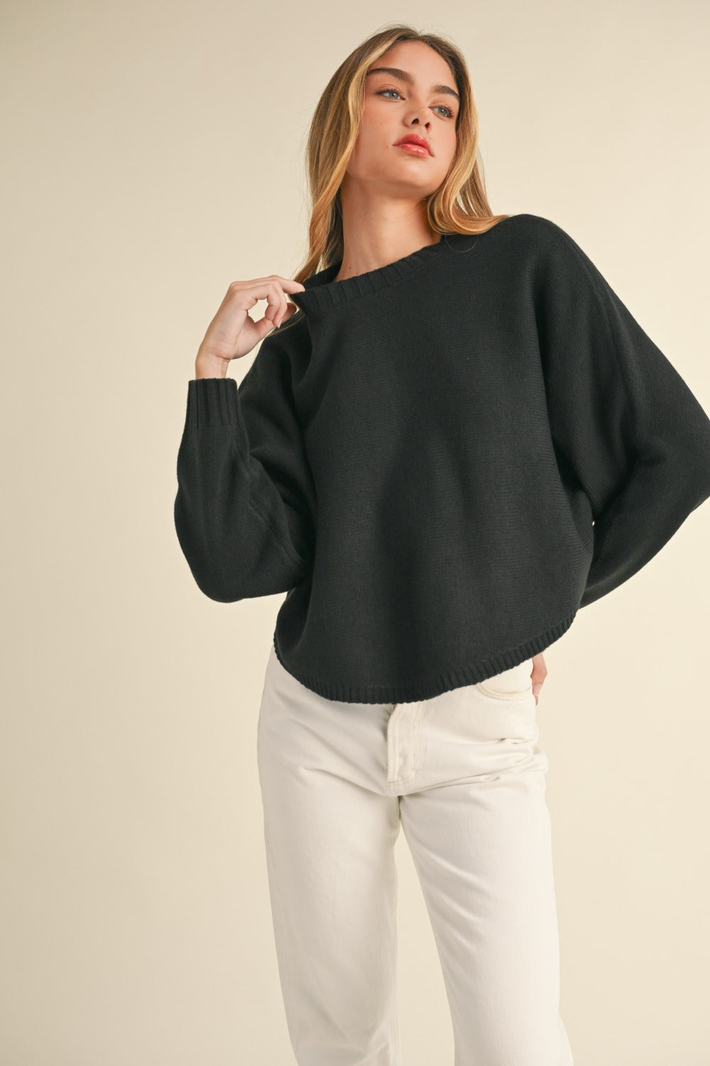 ellie girl sweater - black